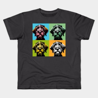 Pop Retro Wirehaired Pointing Griffons Art  - Cute Puppy Kids T-Shirt